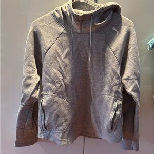 Puma Light Gray Hoodie with Zipper Pockets